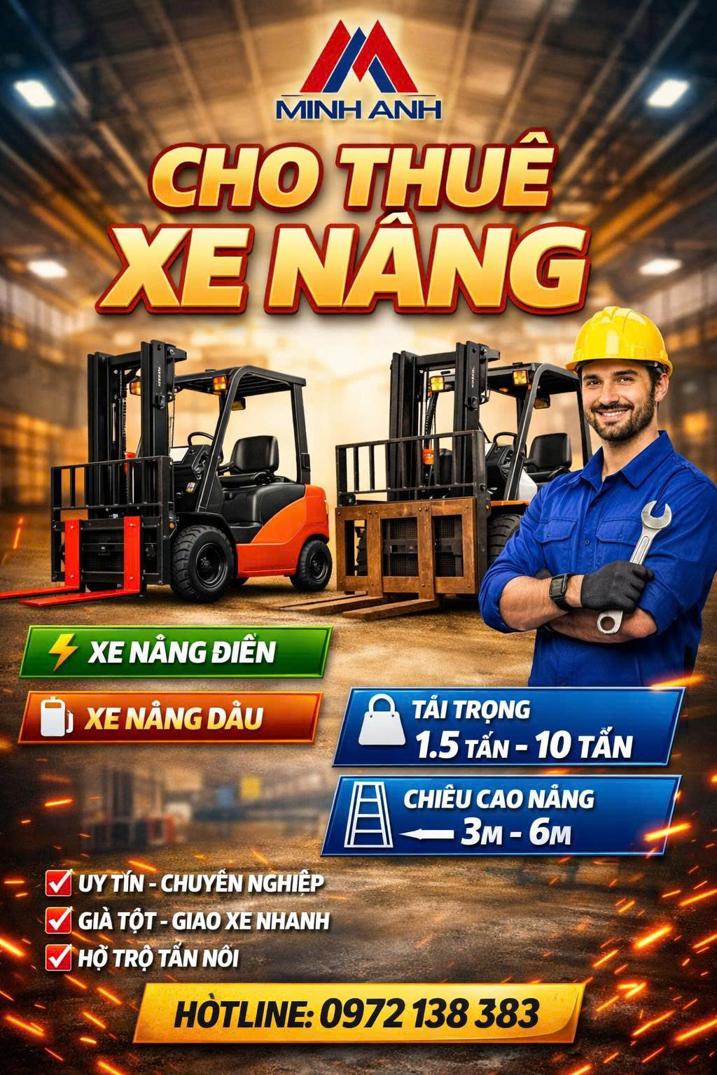 Dịch Vụ Cho Thuê Xe Nâng 1 - BÃI MÁY MINH ANH cho-thue-xe-nang-tai-hung-yen